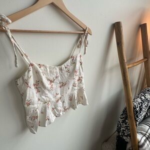 Floral skirt and top set - linen feel